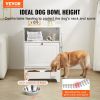 Pet Feeding Station with 2 Stainless Steel Bowls, Elevated Dog Bowls with Storage, Dog Food Storage and Feeder Station with Tilt Out Storage Cabinet